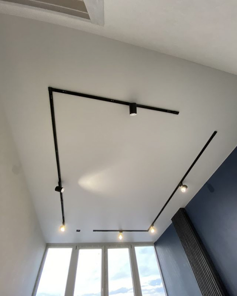 Фото потолка с трековыми светильниками в зал